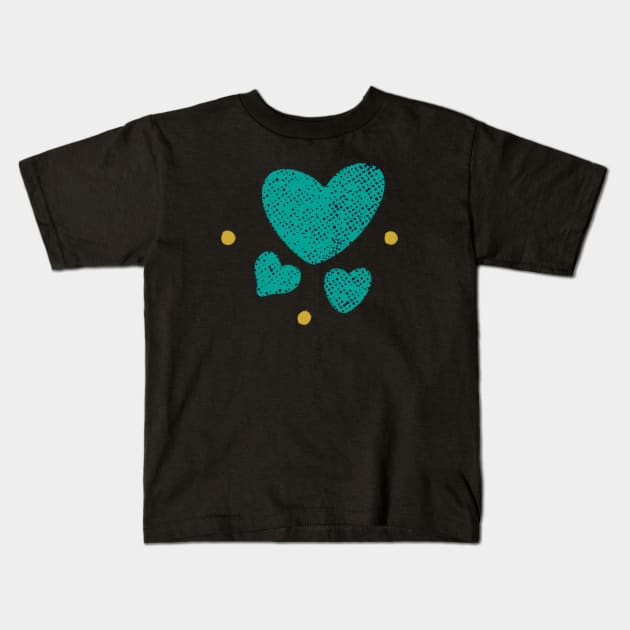 Hearts Kids T-Shirt by frankenstipple